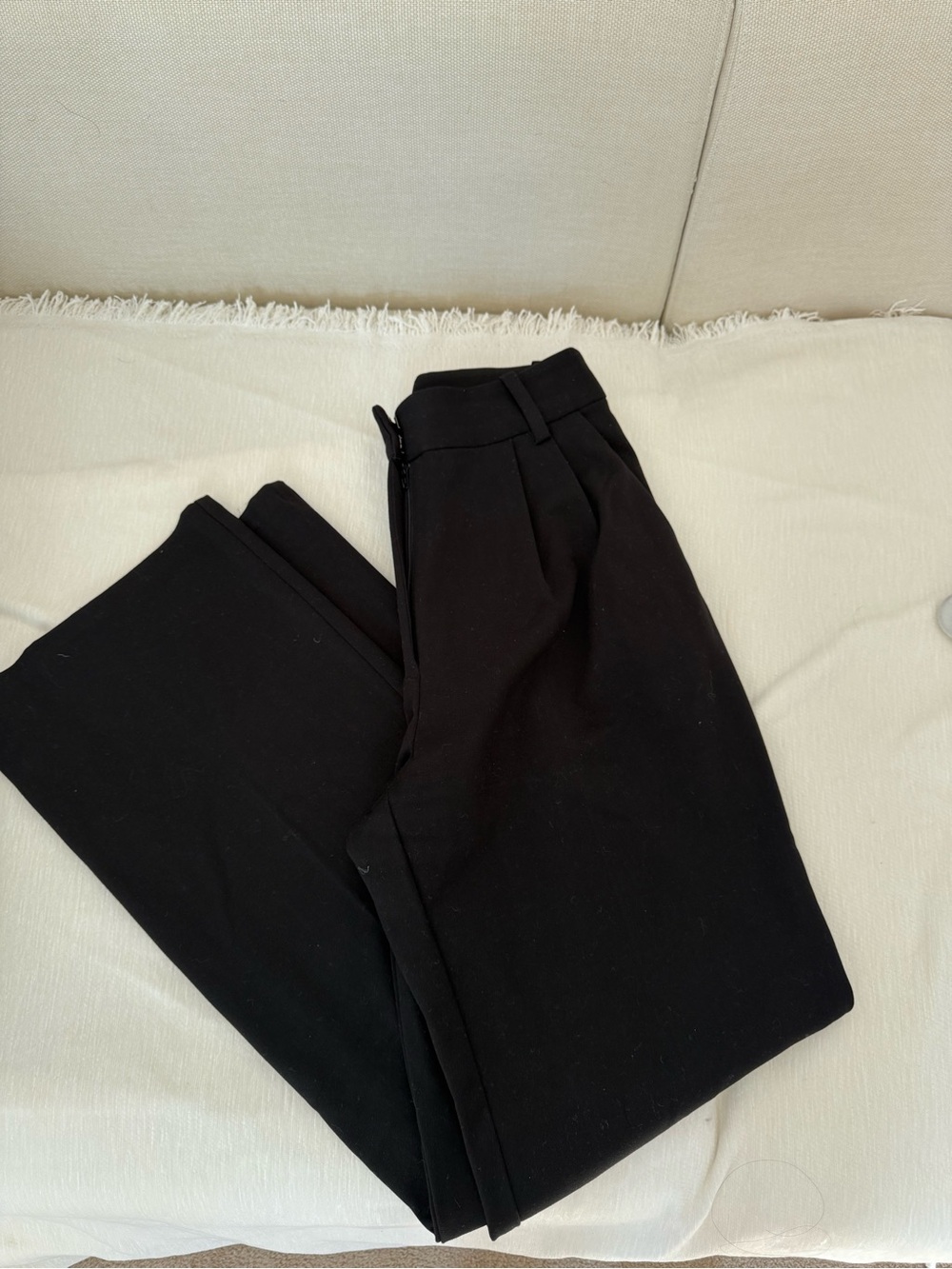 Favorite Daughter Black Pleated High-Rise Trousers